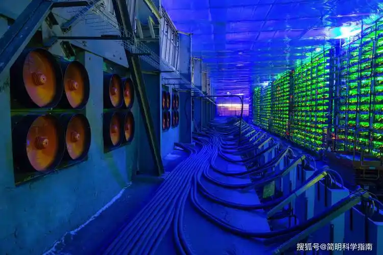 Bitcoin Miner setup in a mining farm